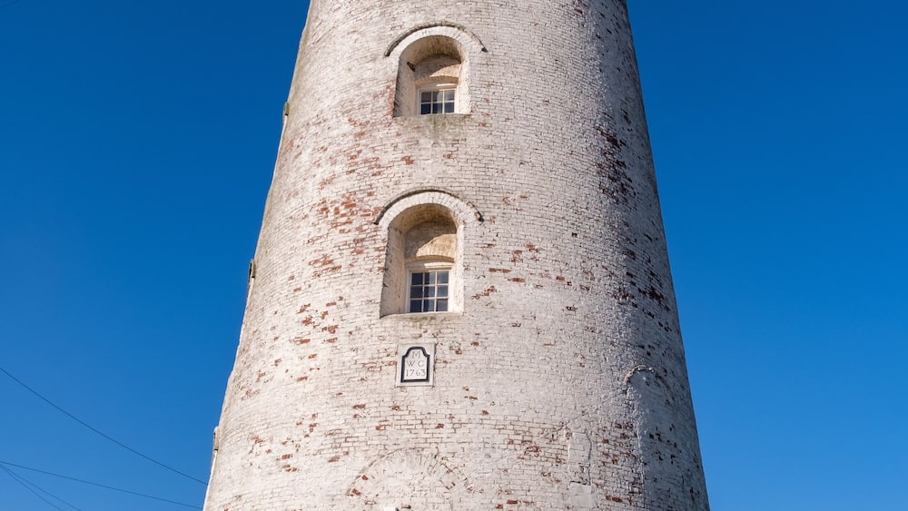 The lighthouse on the coast Leasowe Wirral April 2021