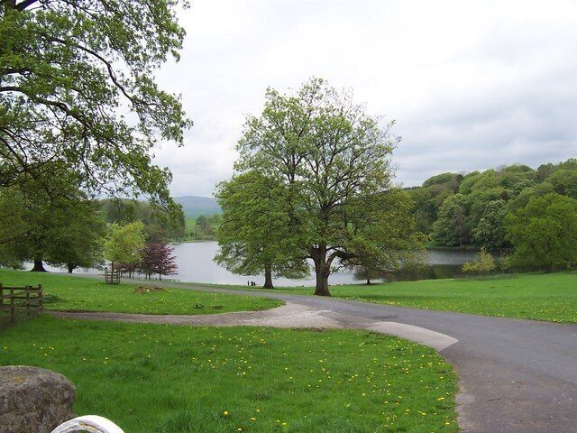 Coniston Lake. This is clearly the dominant feature in this square. Unfortunately it is made perfectly clear that the great unwashed are not permitted on the shore of this lake - this is the nearest I could go. I was tempted to creep in for the sake of a perfect geograph, but then I would put my name to a clear trespass wouldn't I?