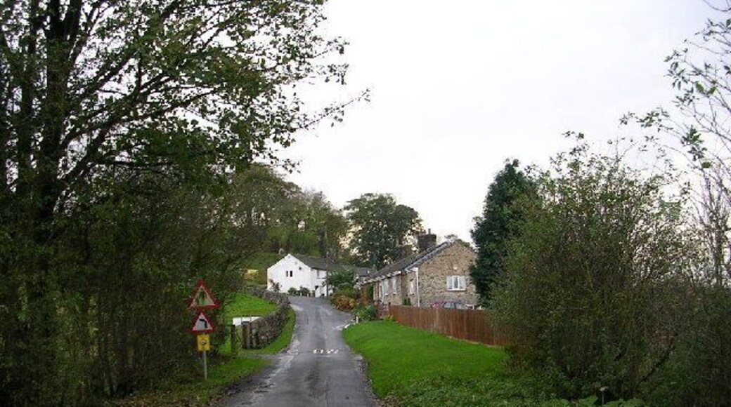 Draughton Bottom. Taken on road from A59 to Draughton and on to A65. The white building is a very popular Caravan Club certificated location and is adjacent to the Yorkshire Dales preserved railway