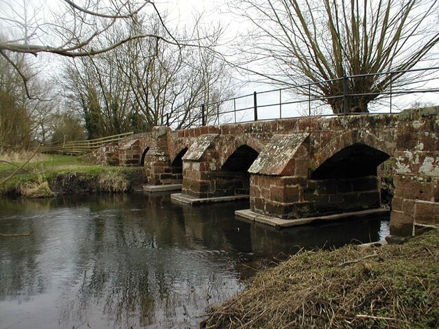 15th-century packhorse bridge over the River Blythe at Hampton-in-Arden, Warwickshire