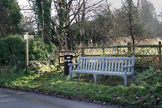 Stile opposite St Peter's Church The footpath beyond the stile leads from Church Lane to St Peters Lane