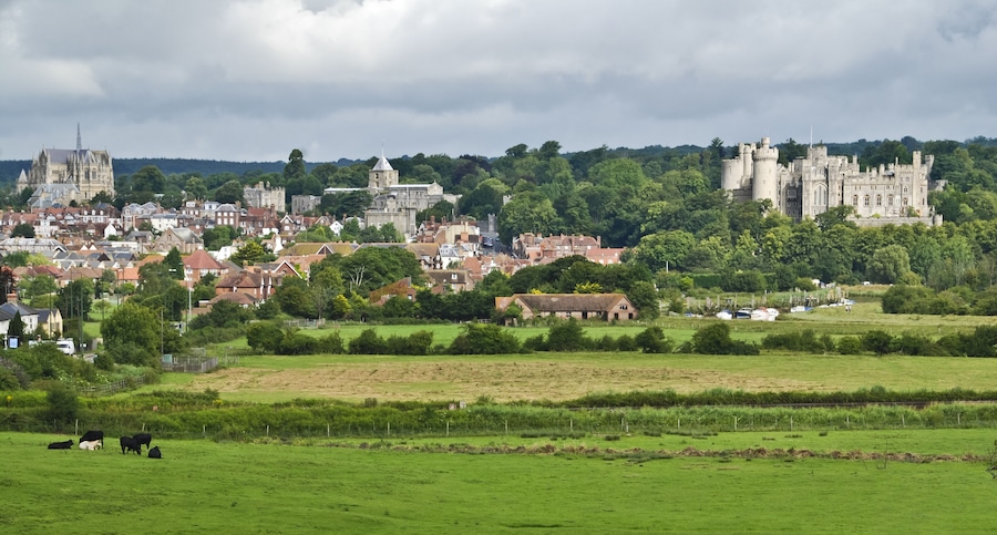 Beautiful historical town of Arundel in West Sussex, Great Britain