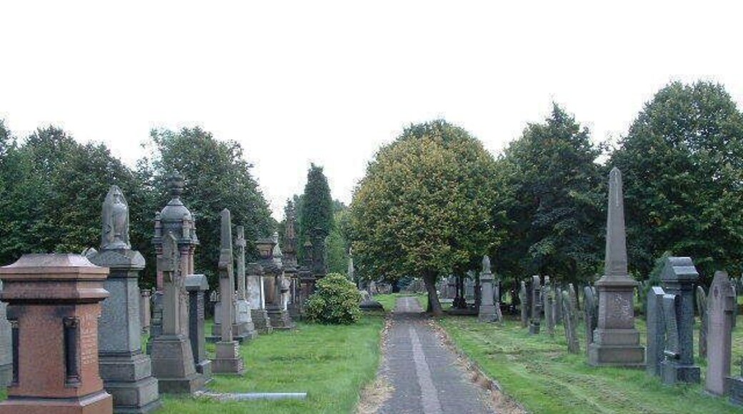 Cemetery at Heaviley. In the SW corner of the square