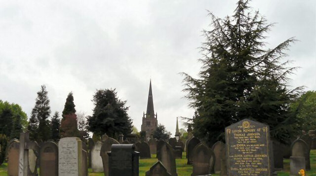 Stockport Cemetery With St George's church in the background.