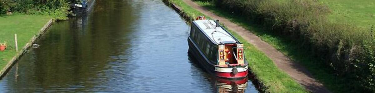 Staffordshire and Worcestershire Canal near Stourport -on-Severn The picture was taken from Railway Bridge looking towards Upper Mitton Bridge, which is seen in the distance.