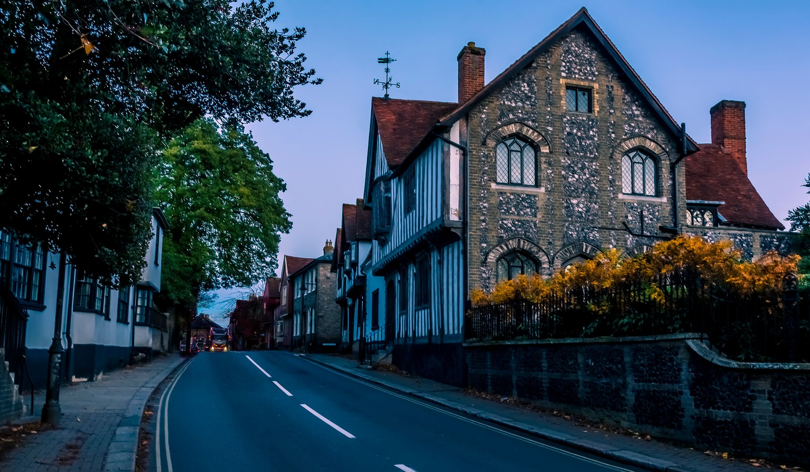 A view into the town of Sudbury, Suffolk