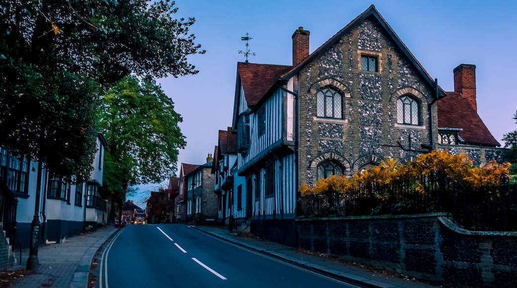 A view into the town of Sudbury, Suffolk