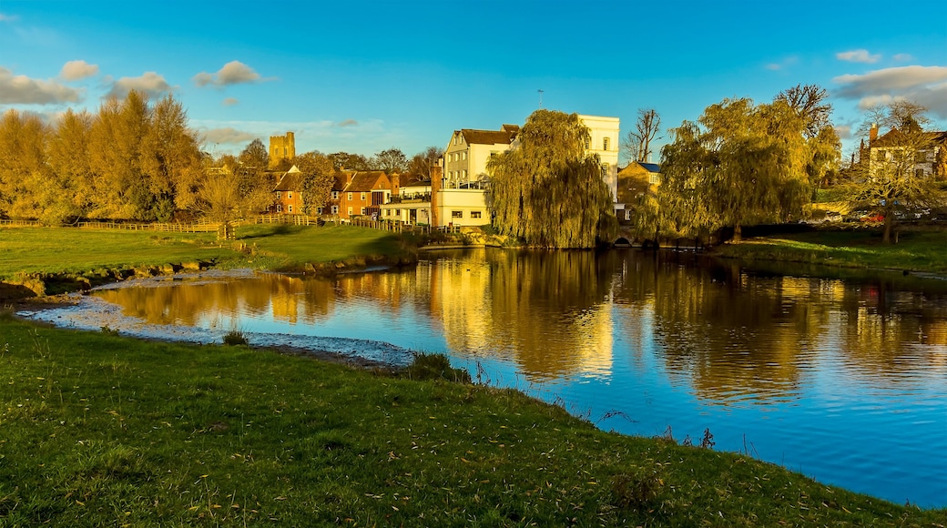 A view across the River Stour towards the western edge of Sudbury, Suffolk