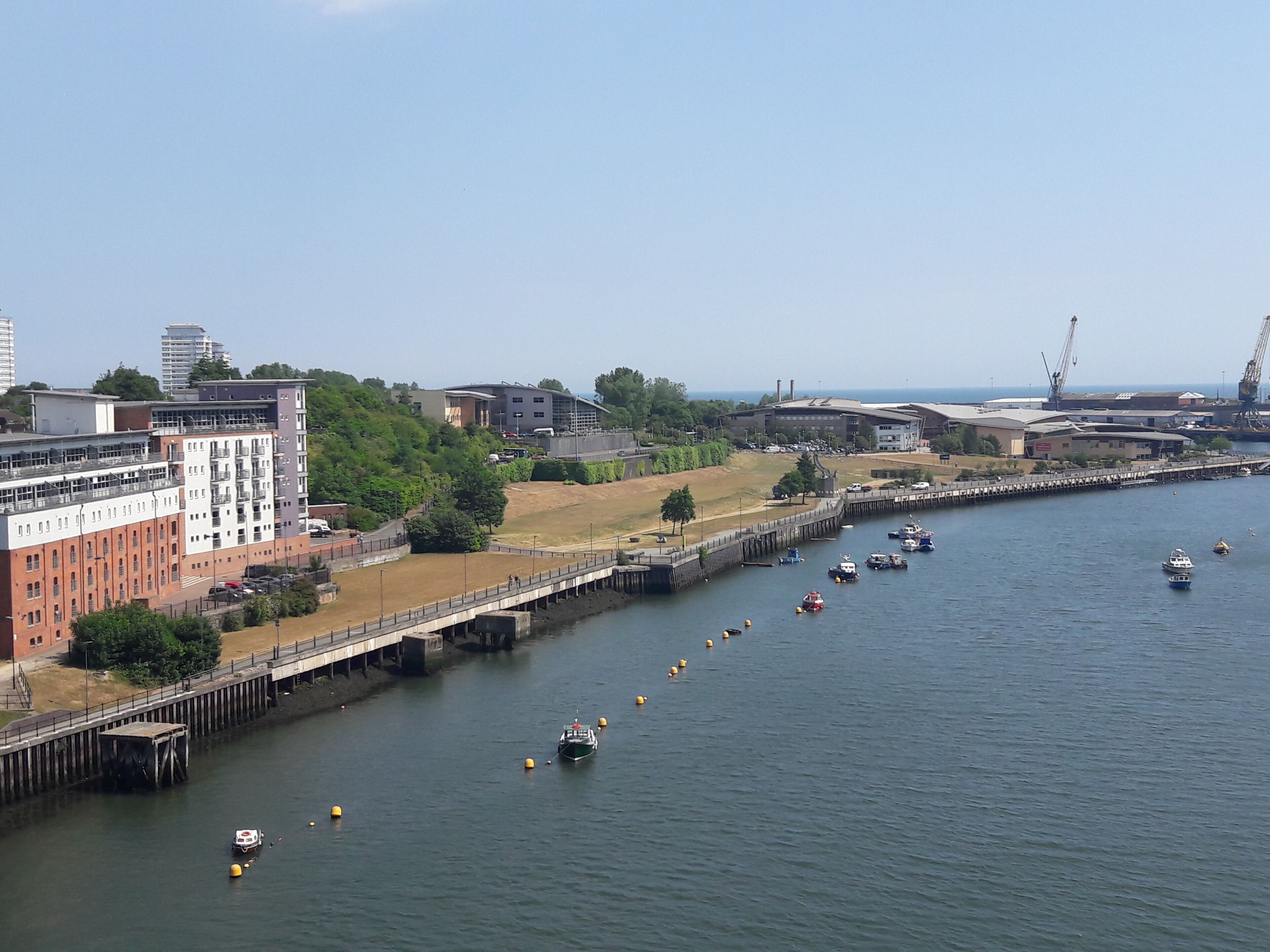Overlooking the River Wear. St Peter's campus, part of the University of Sunderland, can be seen as well as the North Sea in the distance. #sunderlandviews