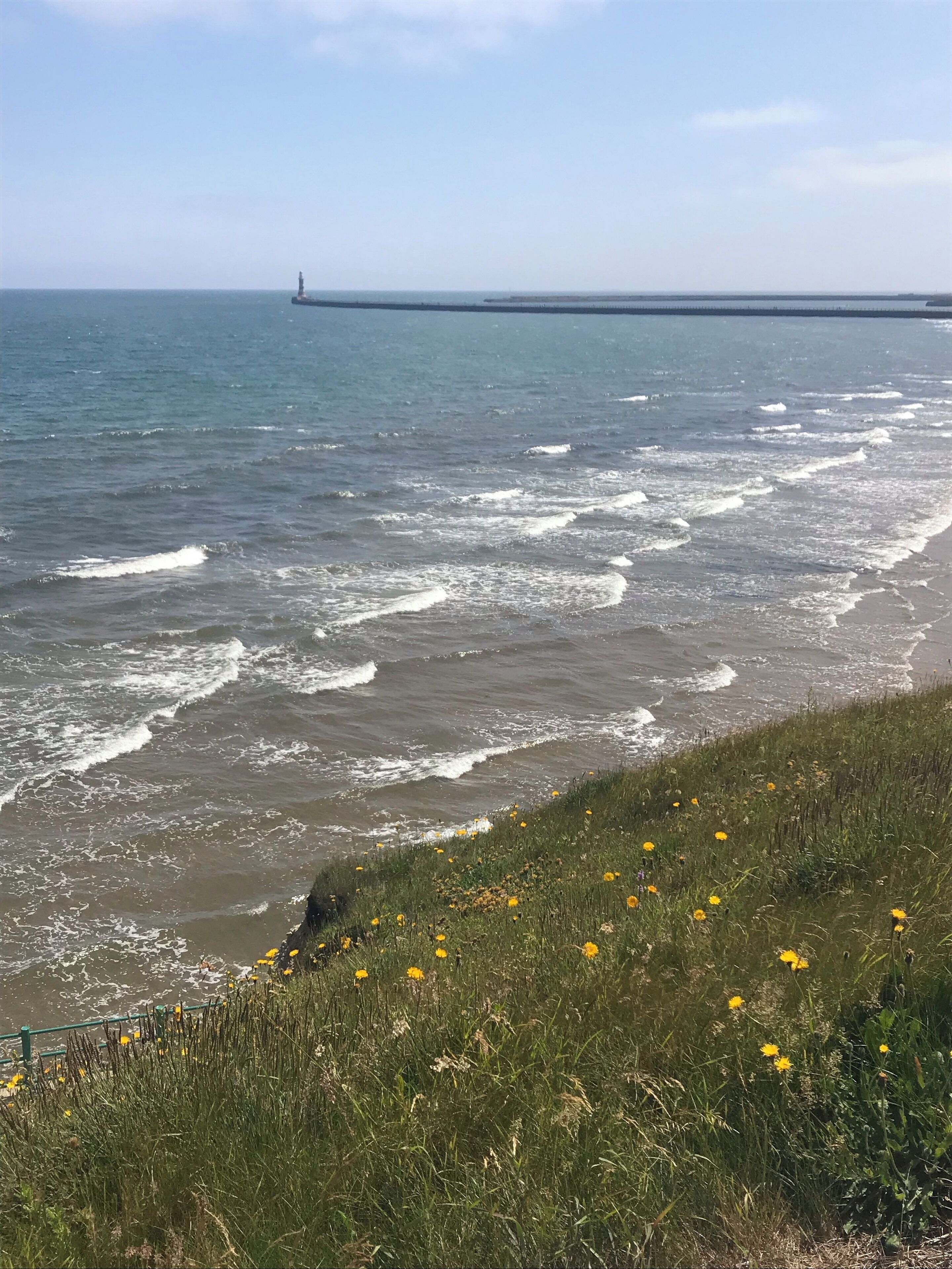 Beautiful walk from Seaburn to Roker you will find this view. Take a coffee on the promenade and listen to the waves from the North Sea crashing in