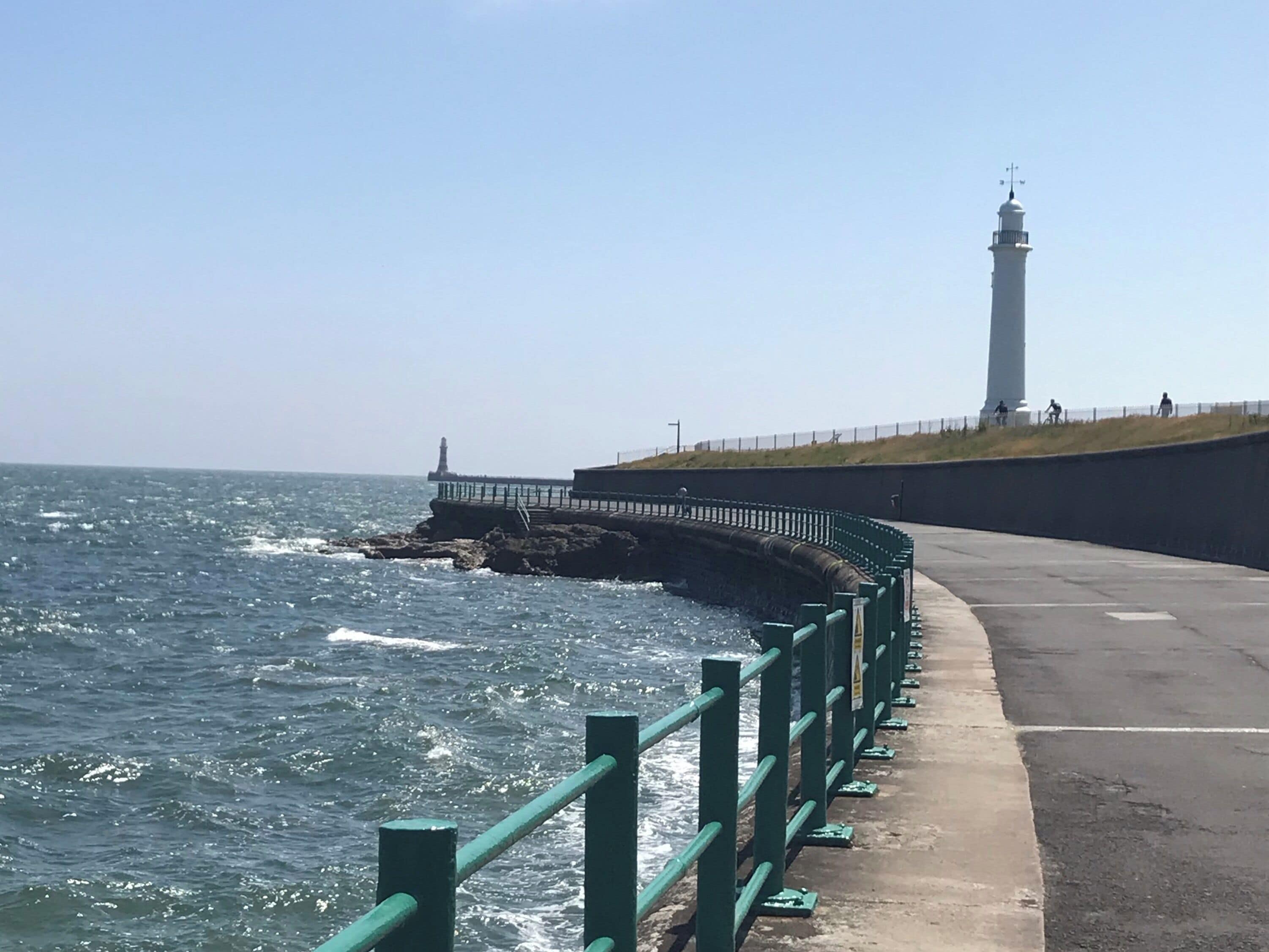 Take a walk along the promenade on a calm day and look up at the stunning white lighthouse