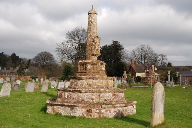 14th-century stone cross in St Mary the Virgin's parish churchyard, Bishops Lydeard, Somerset