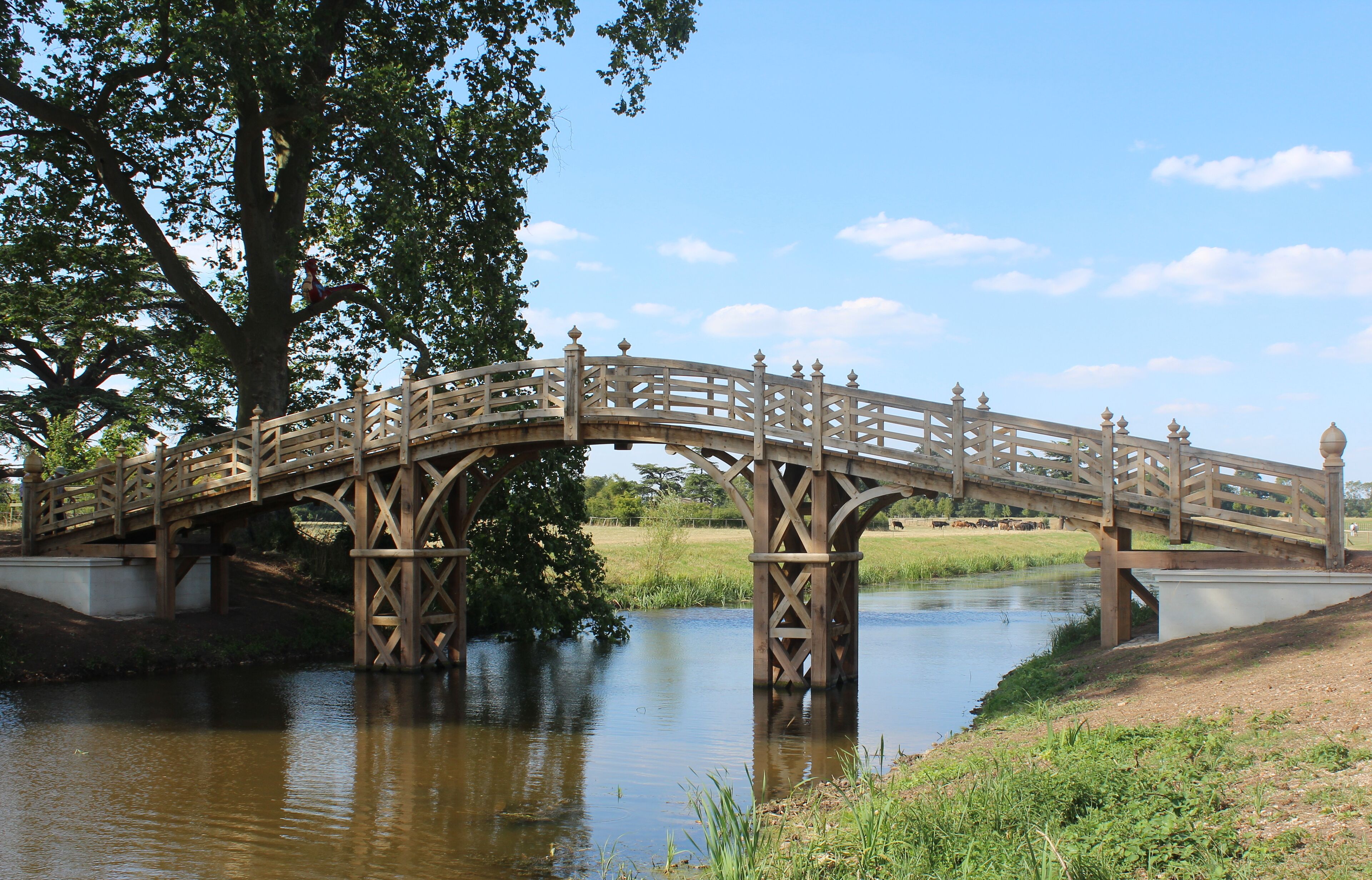 The Chinese Bridge at Croome Court replaces the original bridge that was built in the 1740s by William Halfpenny for the 5th Earl of Coventry.