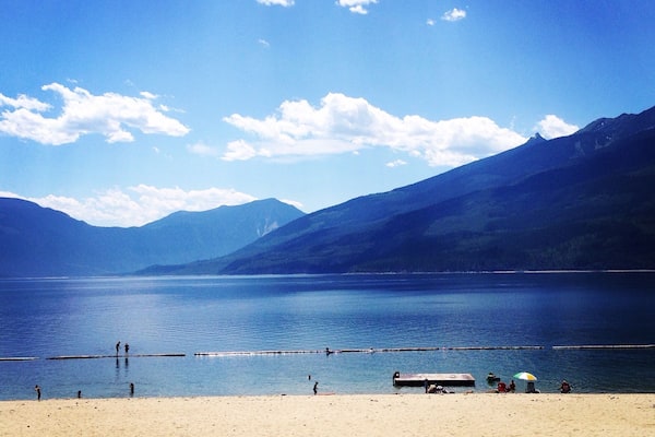 So far on my journey this amazing little spot tucked away between mountains has been my favourite. Soft sand and incredibly blue water. Lots of parking is available and public washrooms close by as well.