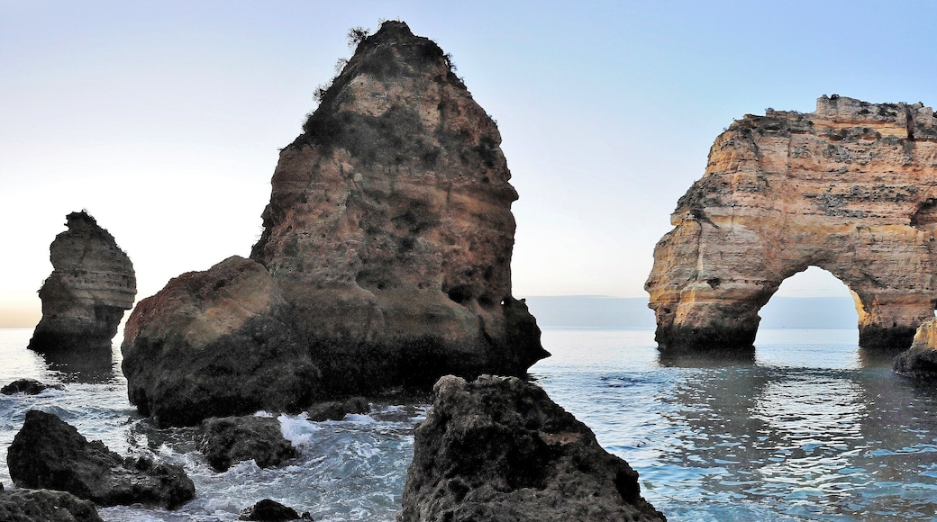 The Algarve in southern Portugal is a ragged coastline full of many rocky shapes but this is one spot where you can see many different types.