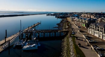 Steveston Waterfront Boardwalk Aerial on the Fraser River - Richmond, BC, Shutterstock ID 1051415375, Purchase Order: SP-1506 Go Guides, Order Number: , Client/Licensee: Faa Praharnpap, Other: Hcom bu