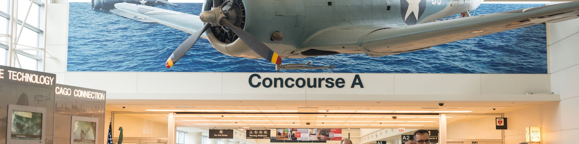Chicago, IL showing interior views, heritage elements and an airport