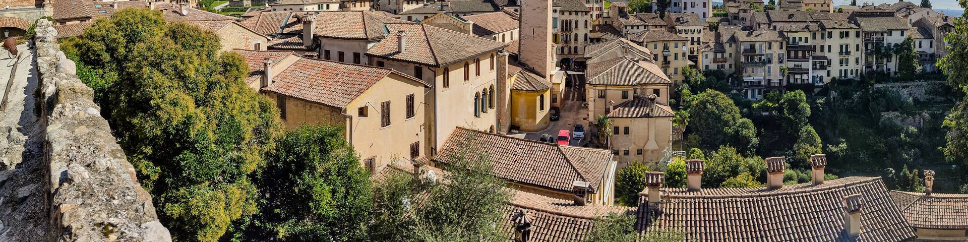 Panorama of Asolo, a medieval village in the province of Treviso in Italy, one of the most beautiful villages in Italy
