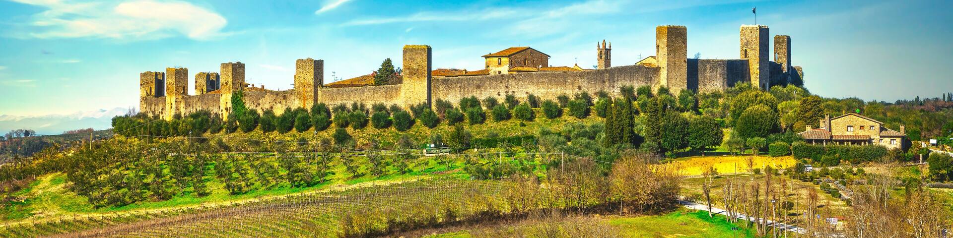 Monteriggioni medieval fortified village, Siena, Tuscany. Italy