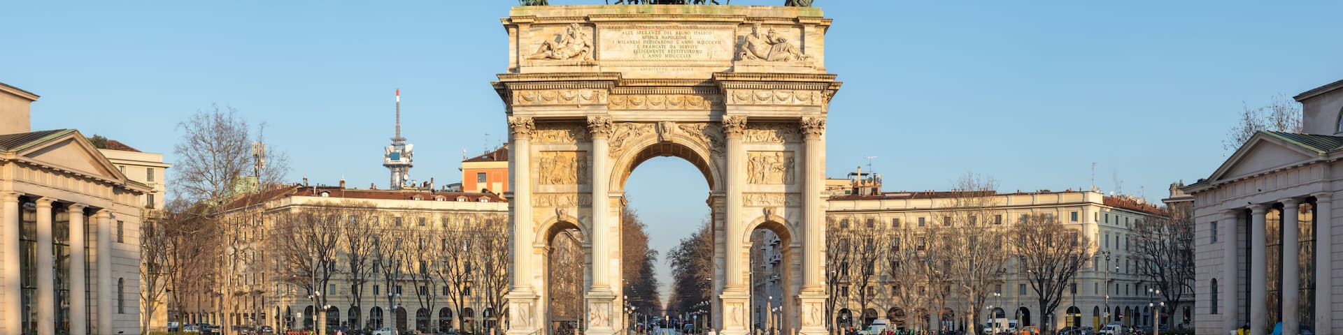 Milan - Arco della Pace - Arch of peace in the morning ligt.
