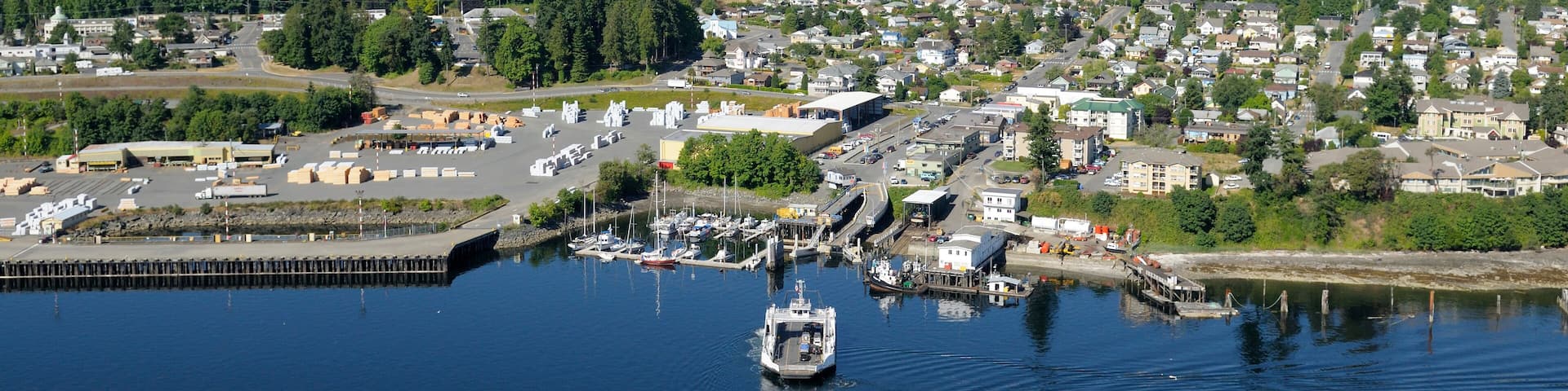 BC Ferry Kuper approaching the ferry terminal in Chemainus., British Columbia, Canada.