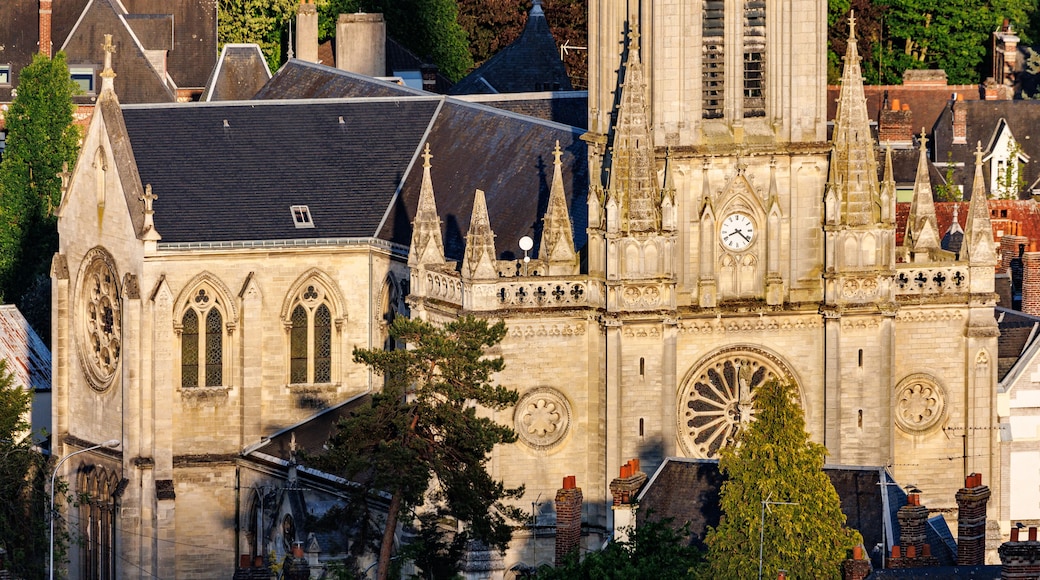Aerial view of Saint Andre church, in Mont-Saint-Aignan, next to Rouen, Normandy, France