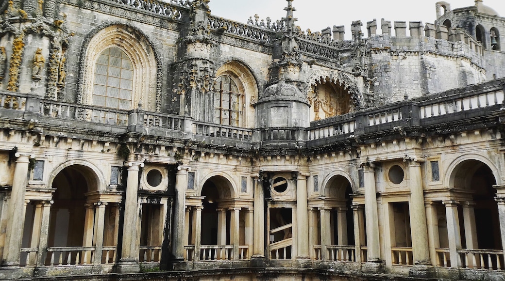 Beautiful view inside the Convent of Christ in Tomar. This Church and Fortress was built by the Knights Templar.