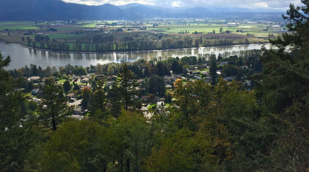 The trail in the front of the abbey leads to a lookout where you can enjoy a beautiful panoramic view of the Fraser valley.