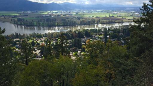 The trail in the front of the abbey leads to a lookout where you can enjoy a beautiful panoramic view of the Fraser valley.
