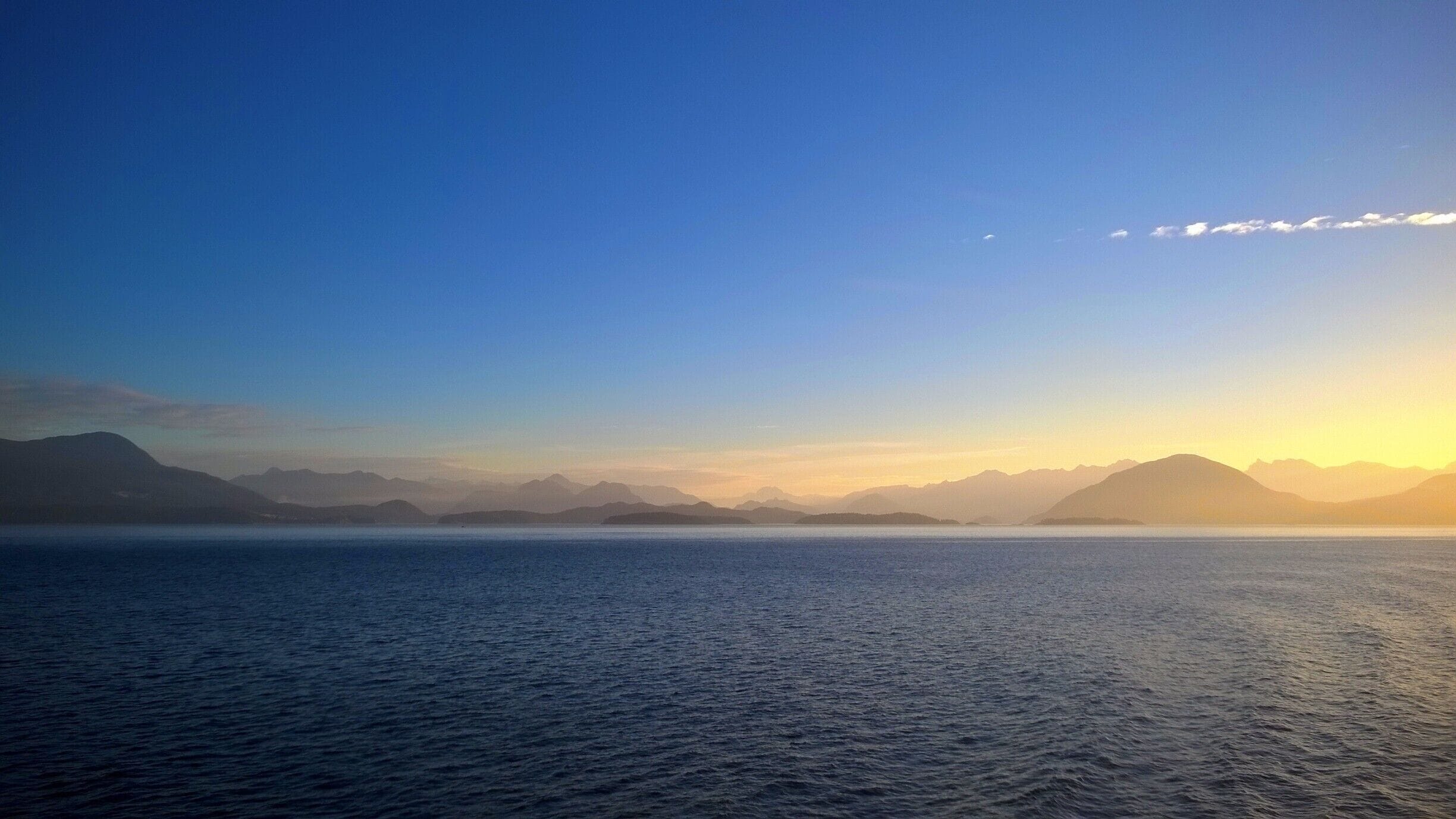 Early morning ferry ride from Vancouver to Nanaimo on Vancouver Island. It was a very early morning but the incredible sunrise made up for it. 