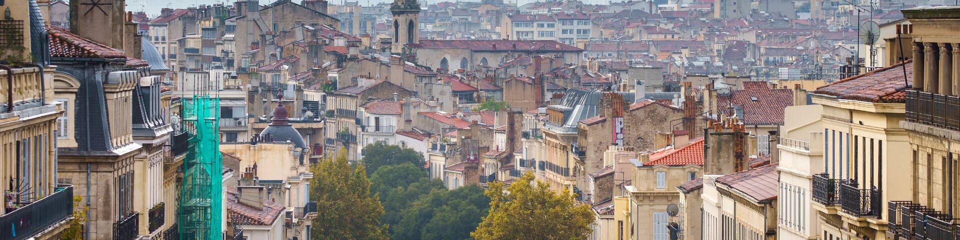 Panoramic view on Marseille in France