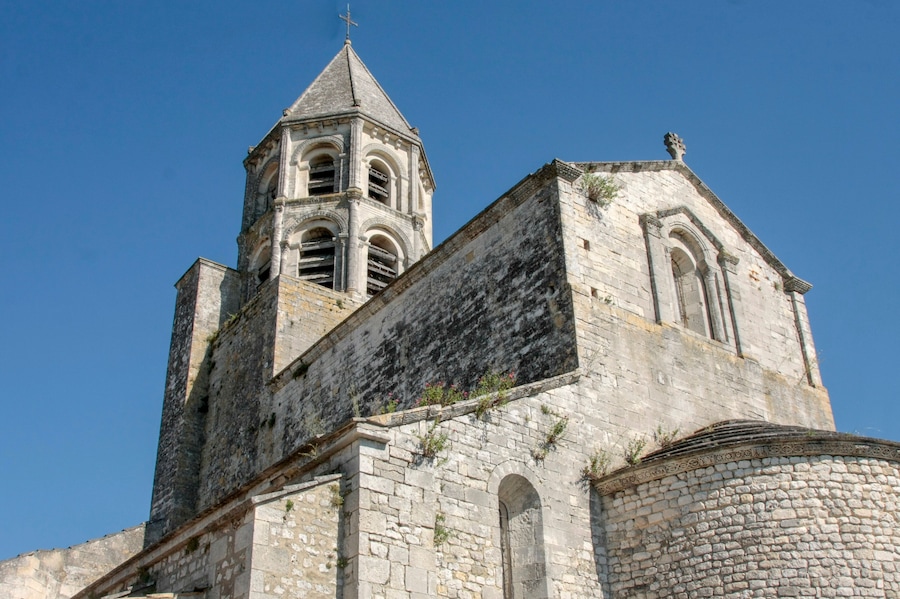 Church in medieval village of La garde Adhemar in the south of France