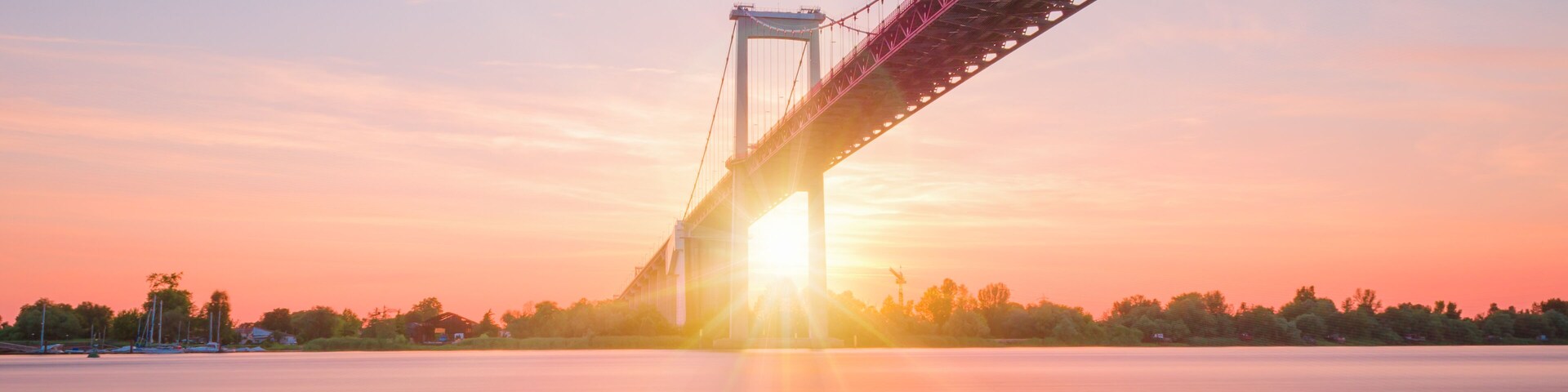 View of Pont d'Aquitaine bridge during sunset