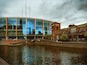 View across the canal of Barclaycard arena. Taken from the National Sea Life Centre in Birmingham.