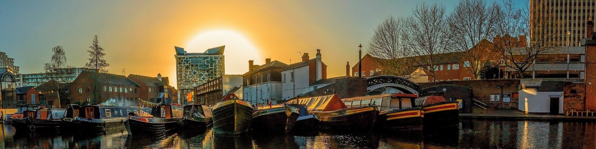 Early morning sunrise at Gas Street Basin Birmingham, 11 shot panoramic taken hand held #bvstrove
