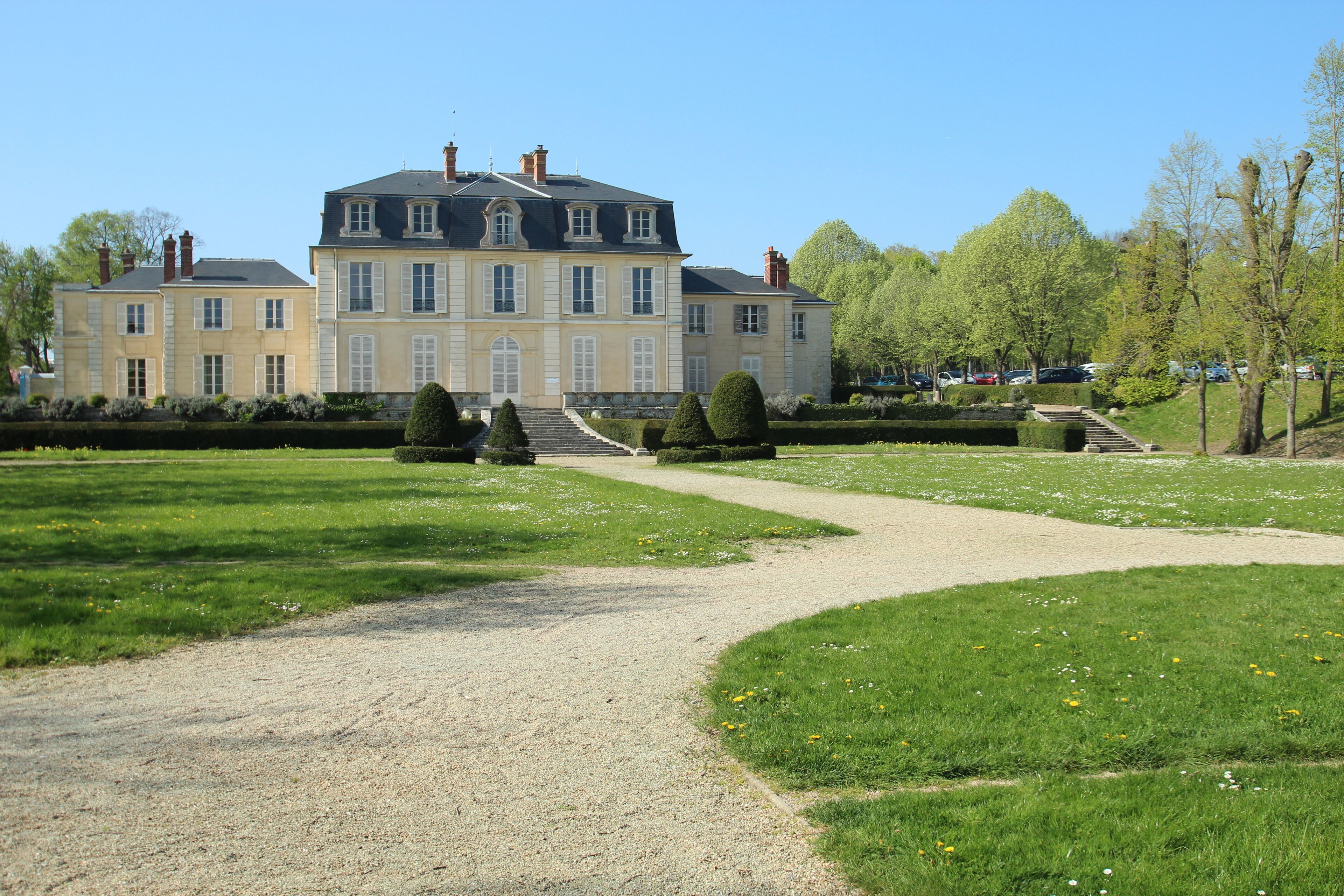 Grand Chesnay castle and its park in Le Chesnay, France.