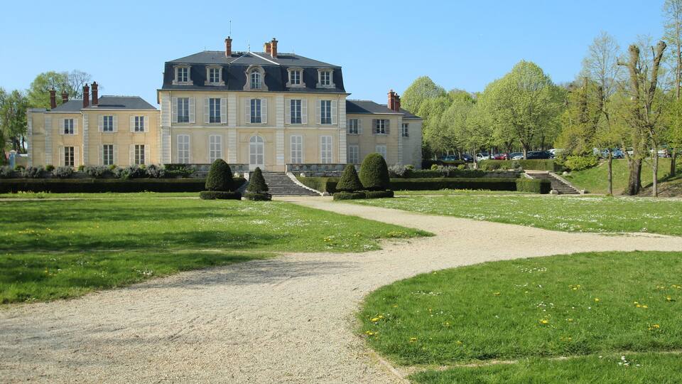 Grand Chesnay castle and its park in Le Chesnay, France.