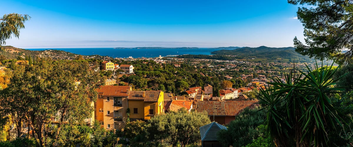 Medieval village of Bormes-les-Mimosas, in the Var, in Provence, France.
