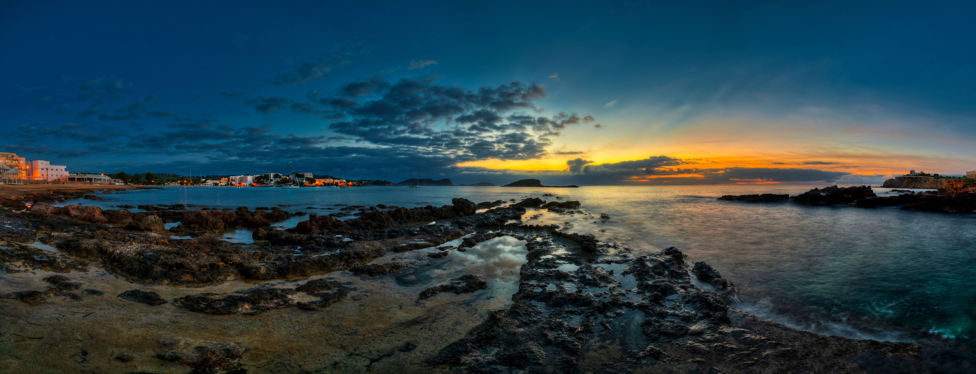 Village with beach of Es Canar in Santa Eulalia del Rio - Ibiza - Balearic Islands