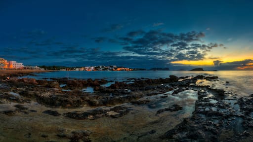 Village with beach of Es Canar in Santa Eulalia del Rio - Ibiza - Balearic Islands