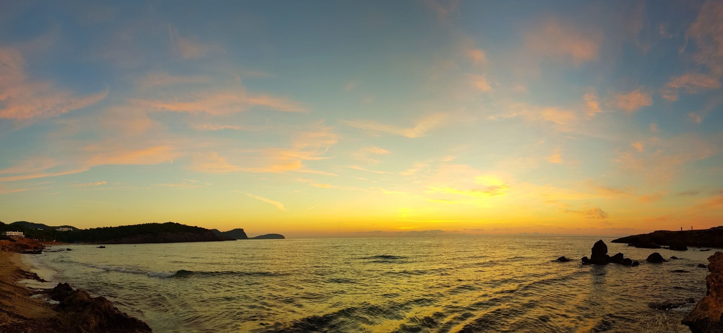 Perfect Sunrise! This secluded cove has a sandy beach and a good restaurant.