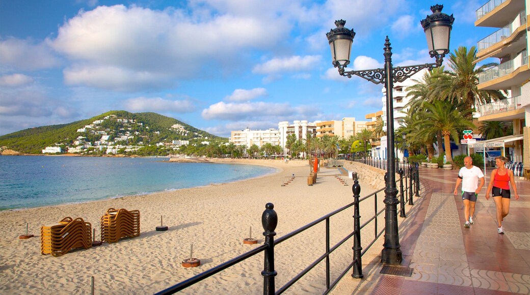 Ibiza Island showing a coastal town, general coastal views and a beach
