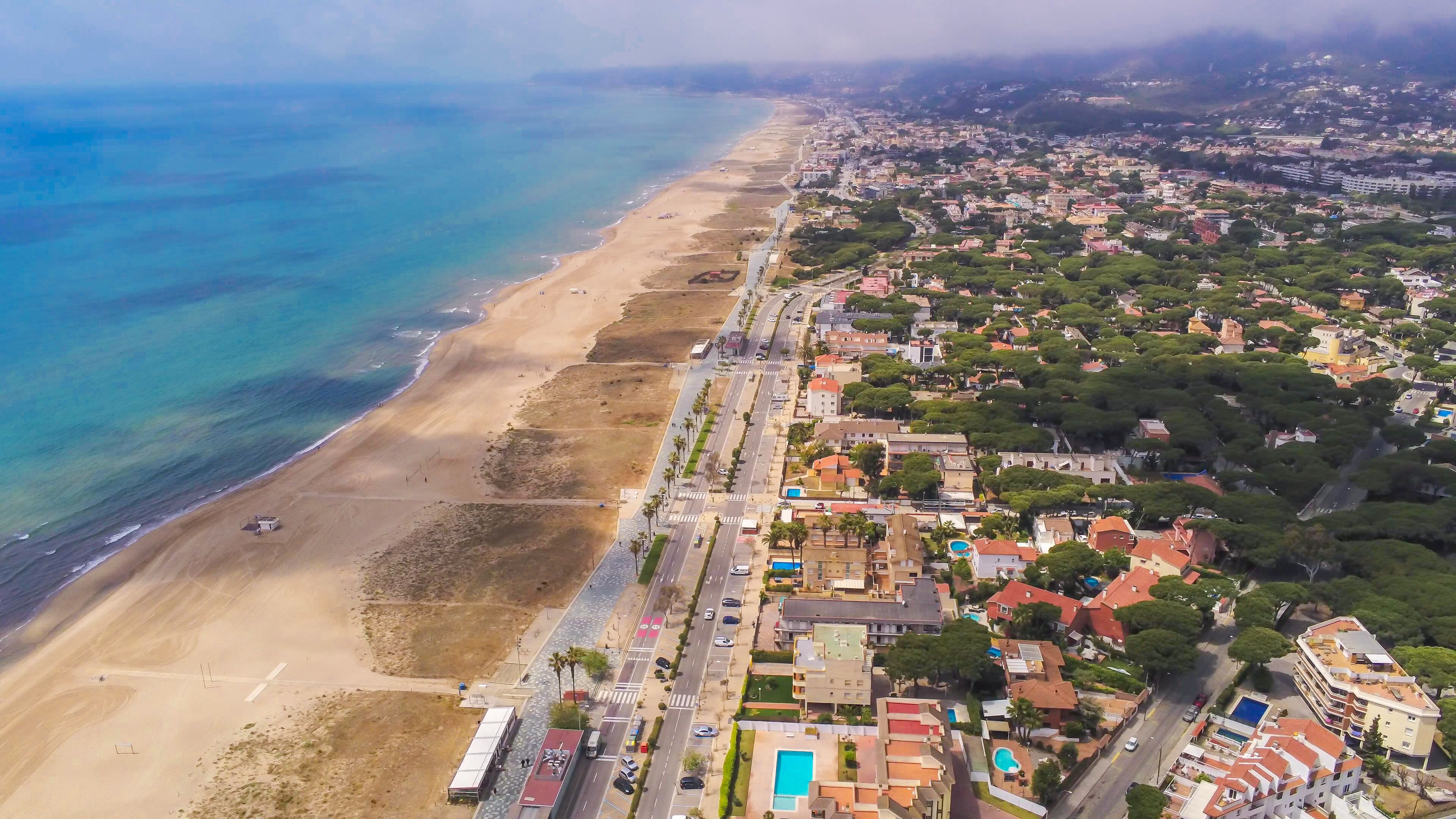 Aerial view in residential area of Barcelona. Castelldefels. Spain.