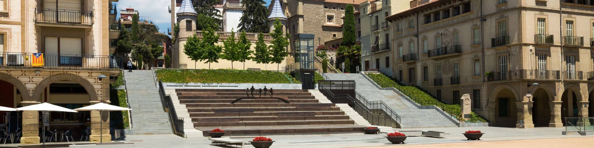 Main square of Manlleu, Catalonia