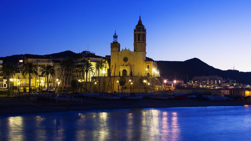 Evening panorama of Sitges. Spain
