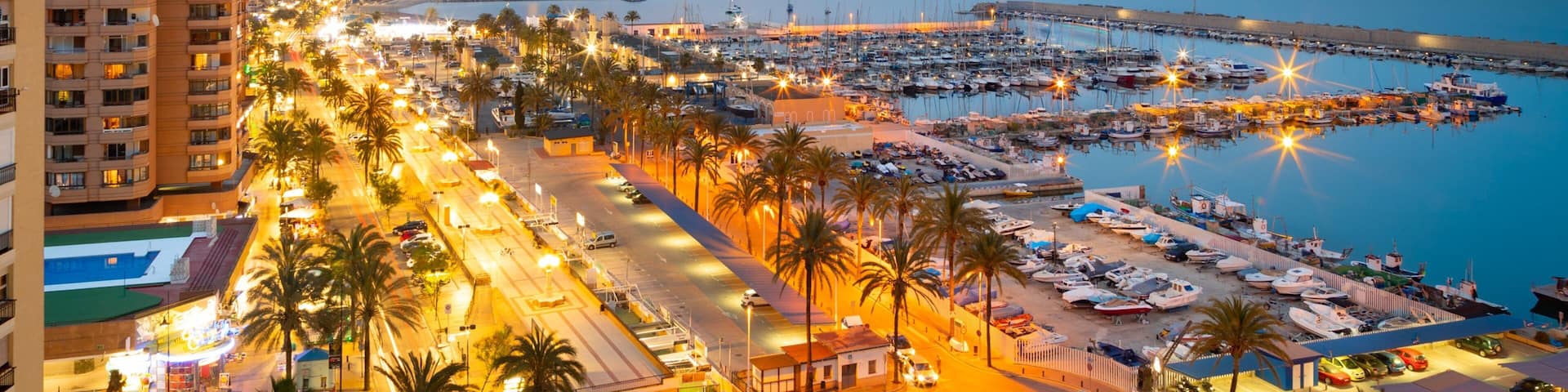 Fuengirola showing landscape views, a coastal town and night scenes