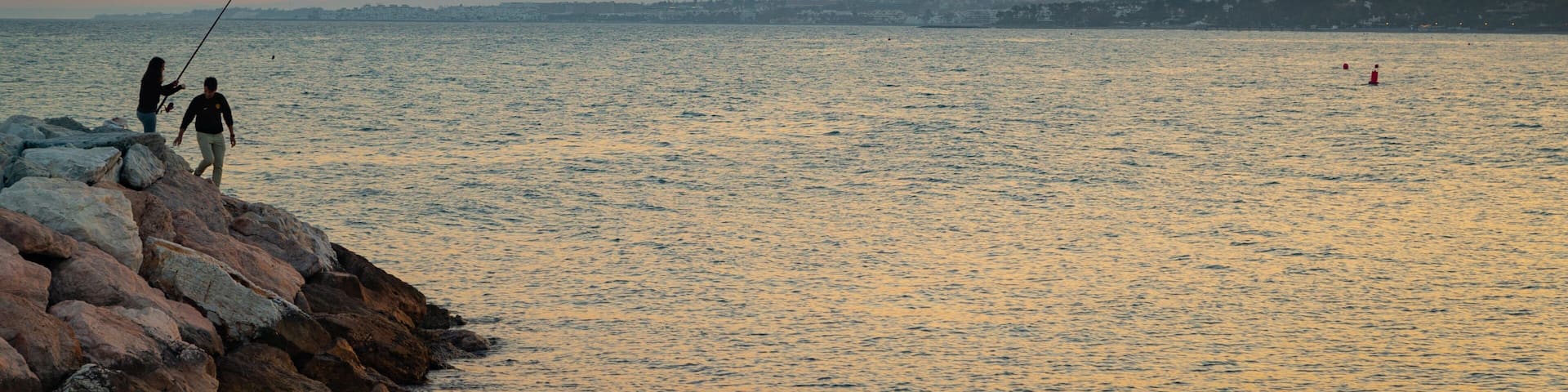 Marbella which includes a sunset, general coastal views and fishing