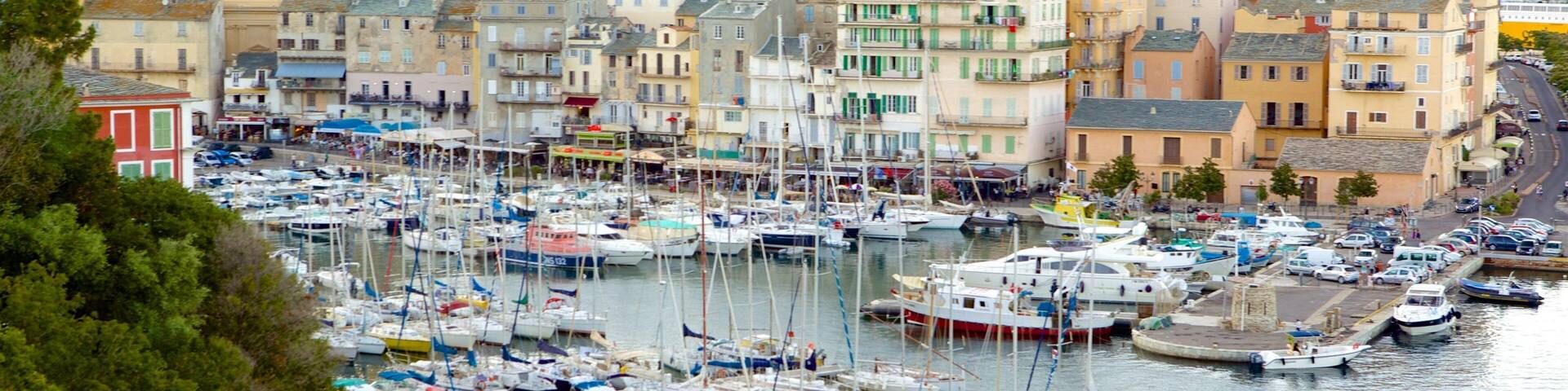 Bastia featuring a coastal town and a marina