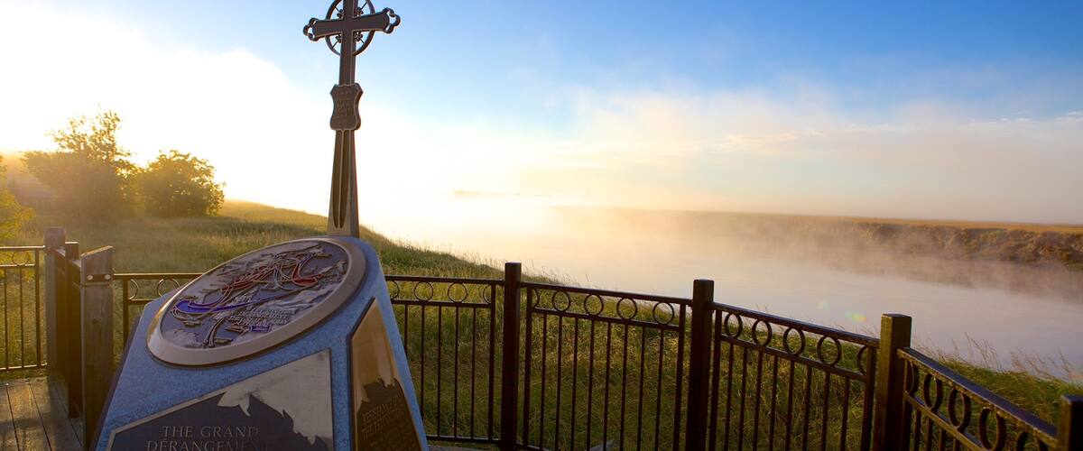 Dieppe showing religious elements and mist or fog