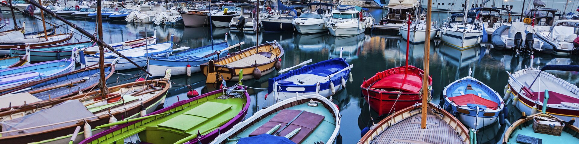 Colorful boats in Nice. Nice, French Riviera, France.; Shutterstock ID 413345122